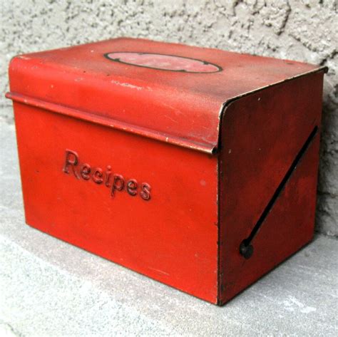 Vintage Metal Recipe Boxes 